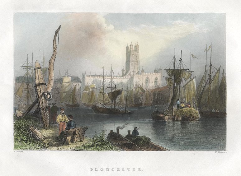 Gloucester Cathedral and Docks, 1842