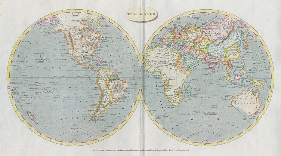 The World in Hemispheres, 1820