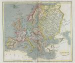 Europe map, 1820