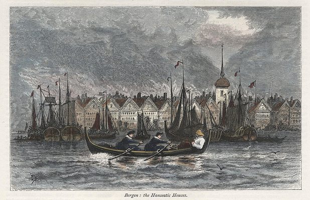 Norway, Bergen view, 1877