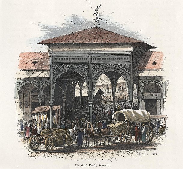 Poland, Warsaw, the Jews' Market, 1875