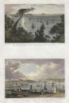 Devon, Plymouth, the Breakwater & Citadel Pool, 2 views, 1832