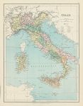 Italy map, 1875