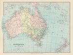 Australia and New Zealand map, 1875
