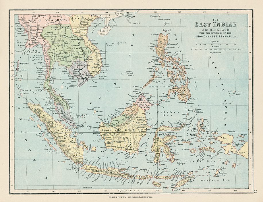 East Indies map, 1875