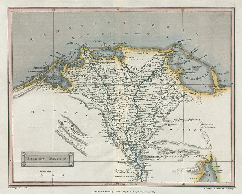 Lower Egypt map, 1828