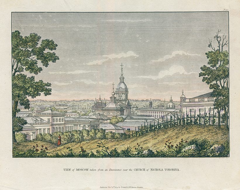 Russia, Moscow view, from near the Church of Nichola Vorobina, 1810