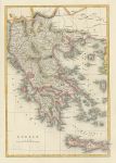 Greece map, 1853