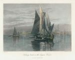 Italy, Venice Lagoon, fishing boats, 1872