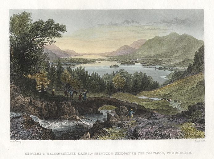 Lake District, Derwent & Bassenthwaite Lakes, with Keswick & Skiddaw, 1835
