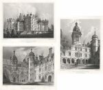 Scotland, Edinburgh, Heriots Hospital, three views, 1848
