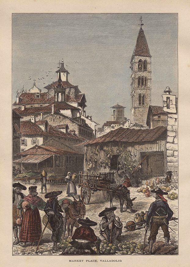 Spain, Valladolid, Market Place, 1872