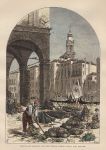 Italy, Venice, Vegetable Market on the Grand Canal near the Rialto, 1872