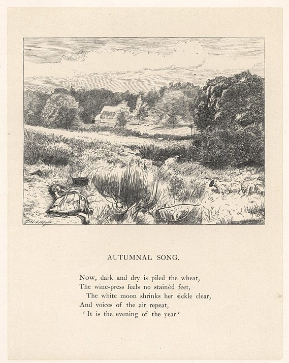 Autumnal Song, wood engraving by Dalziel Brothers, 1867