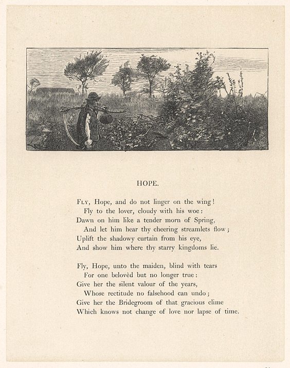 Hope, wood engraving by Dalziel Brothers, 1867
