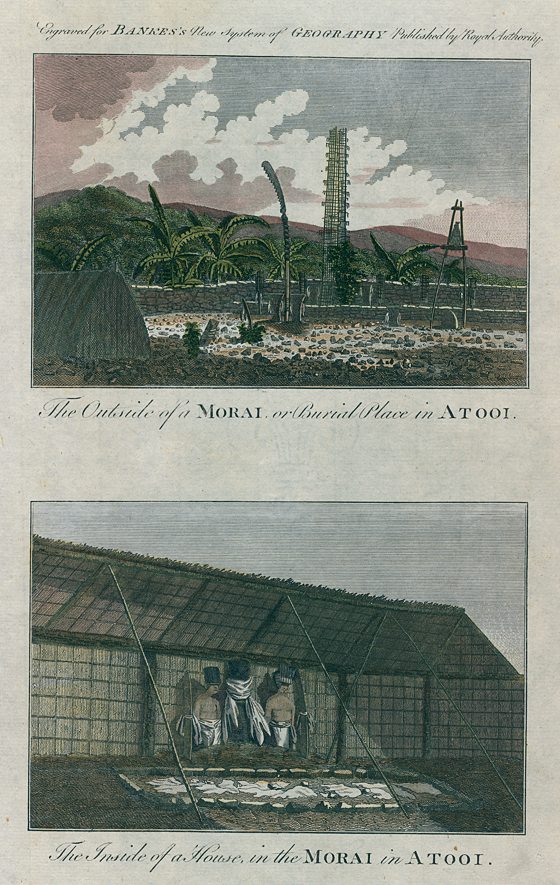 USA, Hawaii, Morai, or Burial Place (2 views), 1788
