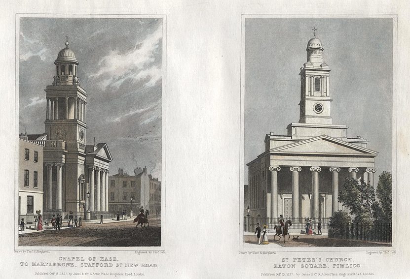 London, Chapel of Ease, Stafford St. New Road & St.Peter's, Pimlico, 1831