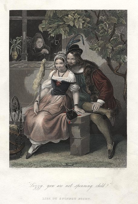 'Lizzy, you are not spinning child', after J.Jacob, 1845