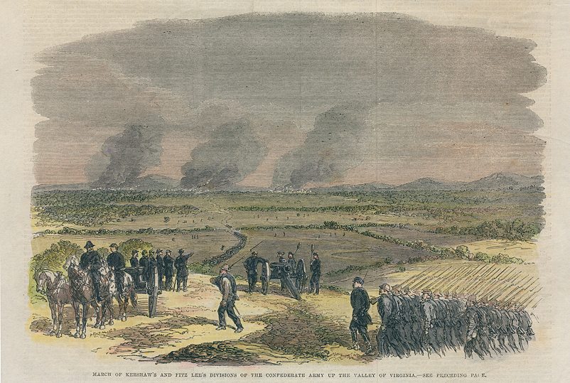 USA, Civil War, Confederate Army marching up the Valley of Virginia, 1864