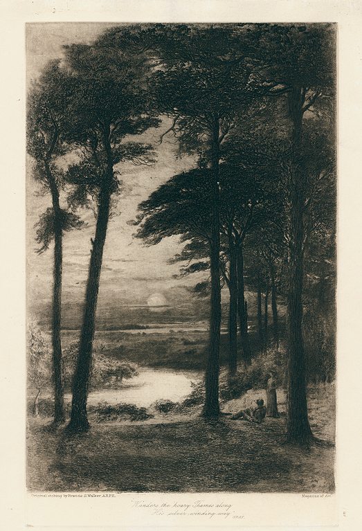 River Thames, etching by Francis S. Walker, 1895
