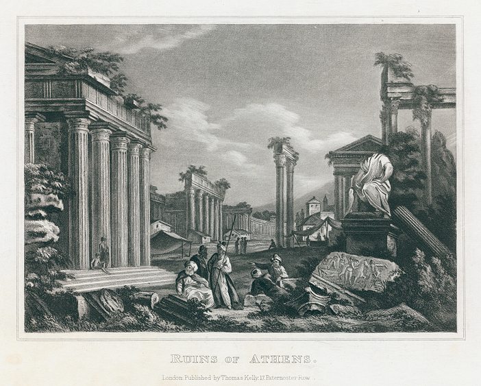 Greece, Ruins in Athens, 1825