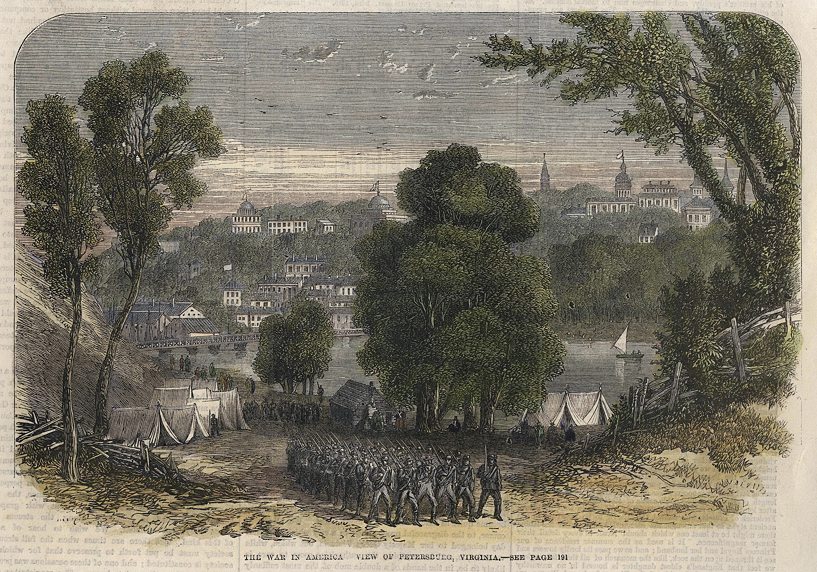 USA, Civil War, view of Petersburg, Virginia, 1864