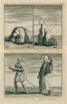 China, devotees begging for alms & Friar doing penance, 1730
