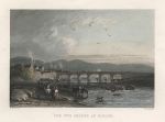 Wales, Builth Wells with bridge over the Wye, 1838