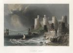 Wales, Conway Castle & Quay, 1842