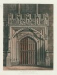 Oxford, Magdalen College Chapel entrance, 1814