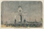 Russia, Moscow, the Red Gate Illuminated, 1856