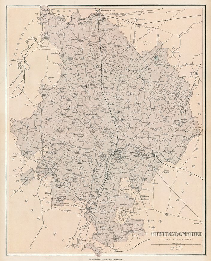 Huntingdonshire map, c1867