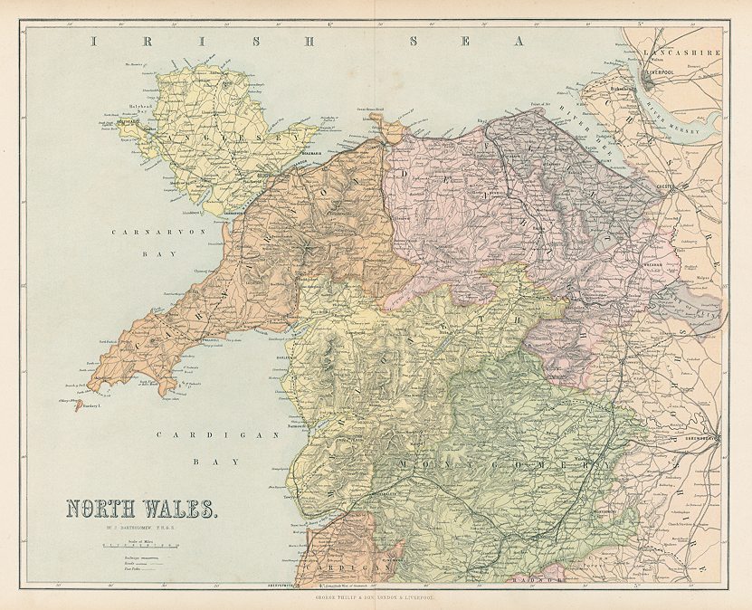 North Wales map, c1867