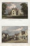 Cornwall, Tregothnan House & Truro, 2 views, 1832