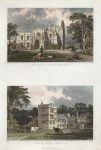 Cornwall, Pentillie Castle & Cotele House, 2 views, 1832