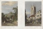 Cornwall, Launceston & St.Austle, 2 views, 1832