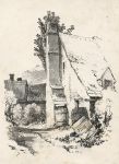 Old cottages, stone lithograph by J.D.Harding, 1827