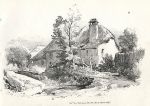 Thatched house, stone lithograph by J.D.Harding, 1827