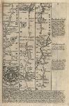 Worcs, route map with Pershore, Worcester and Bromyard, Owen / Bowen, 1764
