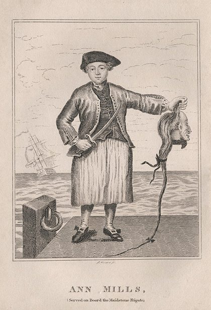 Ann Mills, (disguised as a man fought on the Maidstone frigate about 1740), 1819