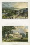 Cornwall, view from Penryn & Trelissick House, 2 views, 1832