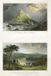 Cornwall, St.Michael's Mount & view near Helstone, 2 views, 1832