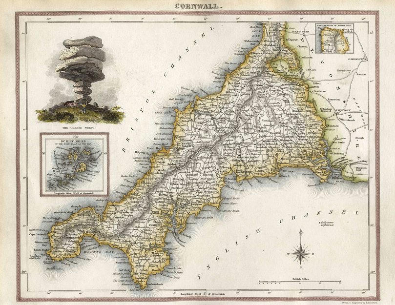 Cornwall map, 1832
