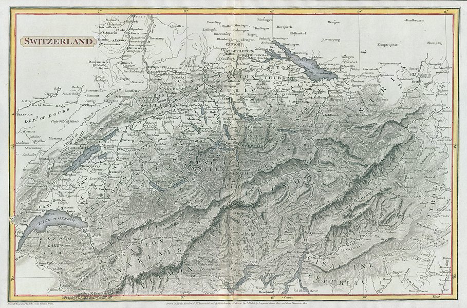 Switzerland map, 1820