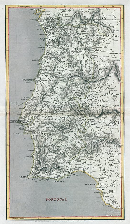 Portugal map, 1820