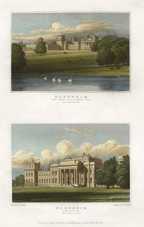 Oxfordshire, Blenheim Palace (2 views), 1829