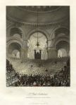 London. St.Paul's Cathedral interior, 1845