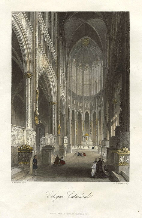 Germany, Cologne Cathedral interior, 1845
