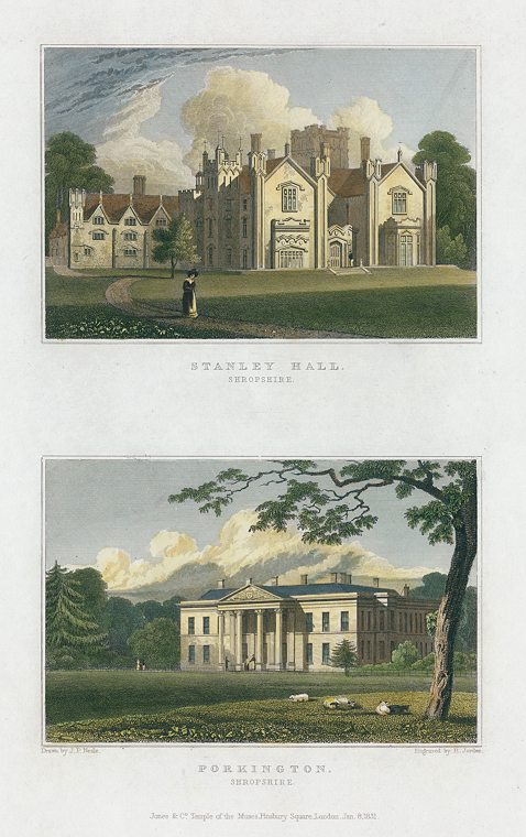 Shropshire, Stanley Hall & Porkington, 1829