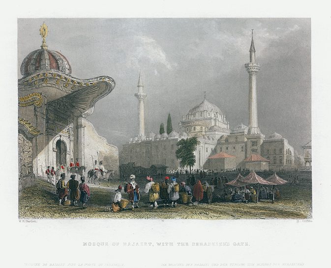 Turkey, Constantinople, Mosque of Bajazet with the Seraskier's Gate, 1838